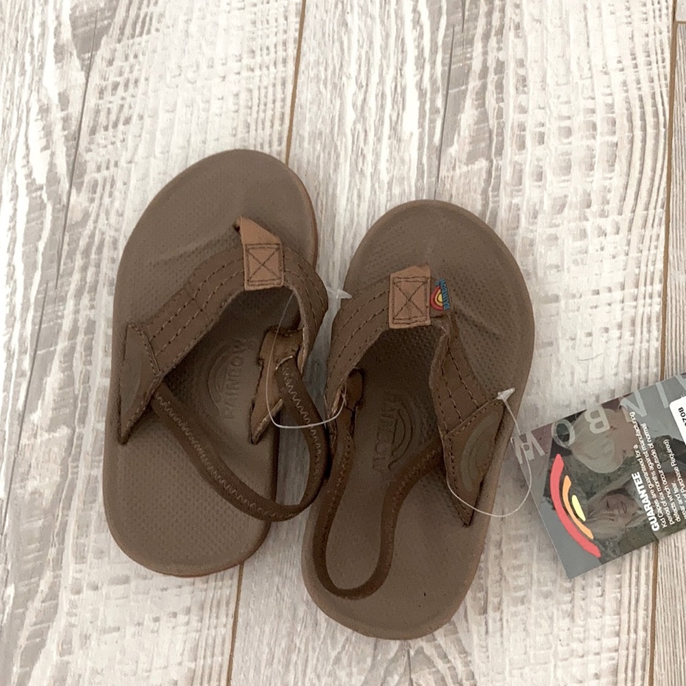 Kid Cape Rainbow Sandals Brown size 7/8